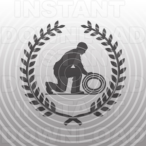 Carpet Installer with Laurel Wreath SVG File,Carpet Installation SVG -Commercial & Personal Use- Cricut,Silhouette Cameo,Vinyl Decal svg