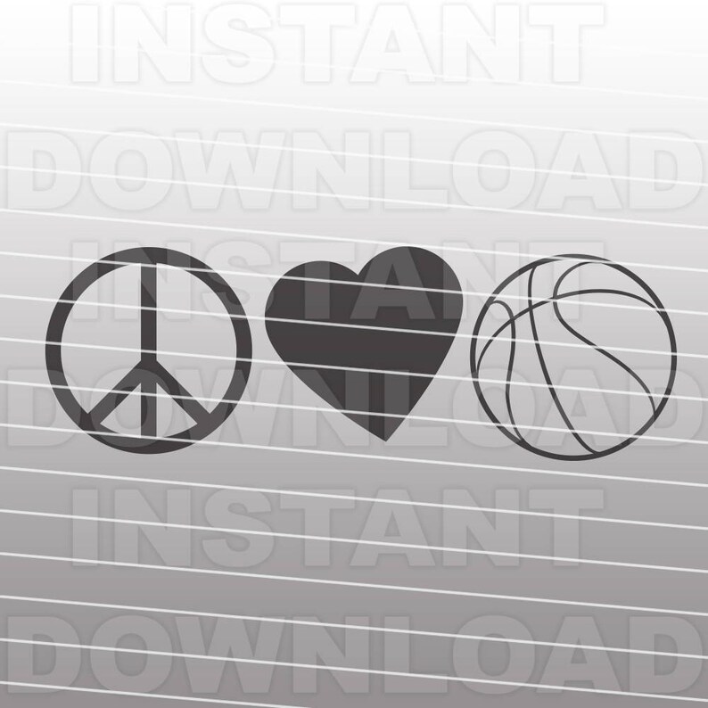 Download Peace Love Basketball SVG File Sports SVG File-Vector Clip ...