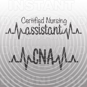 Heartbeat Pulse EKG Strip Certified Nursing Assistant SVG File,CNA svg -Vector Art Commercial/Personal Use-Cricut,Silhouette Cameo,vinyl svg