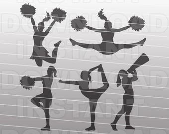 Cheerleader SVG File,Cheerleading svg,Cheer SVG File -Personal & Commercial Use- cricut svg,silhouette svg,svg cuts,vector svg,vinyl files