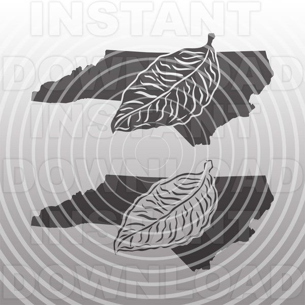 North Carolina with Tobacco Leaf SVG File - Tobacco  Leaves SVG -Vector Art Commercial & Personal Use- SVG File For Silhouette Cameo,Cricut