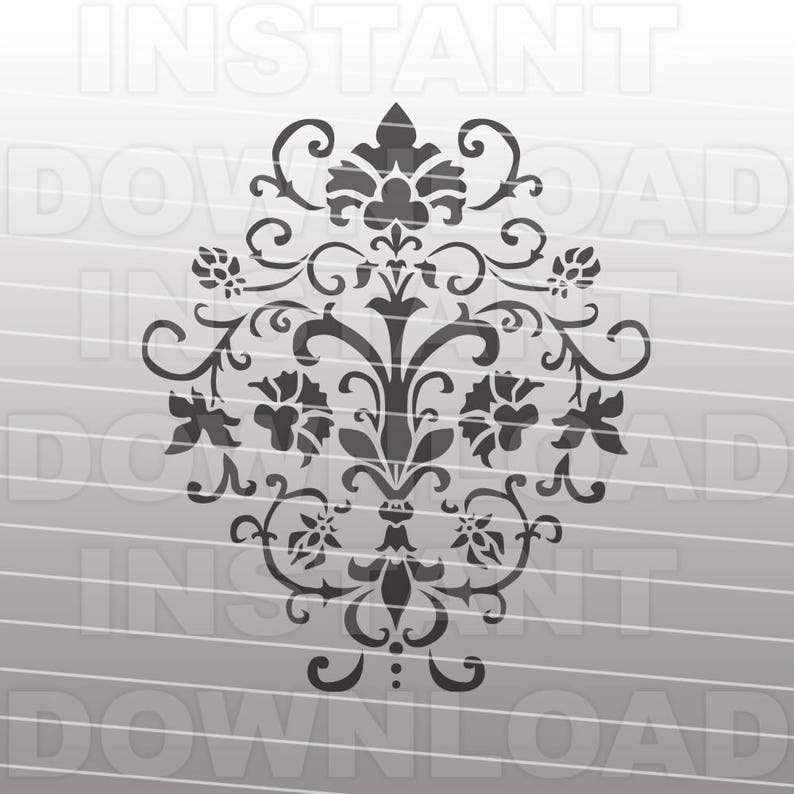 Download Damask Flourish SVG File Cutting Template-Vector Clip art ...