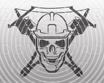 Electrical Lineman Skull with Hard Hat SVG File,Lineman SVG,Powerline Tech svg,Commercial-Personal Use,Cricut,Silhouette Cameo,Vinyl Decal