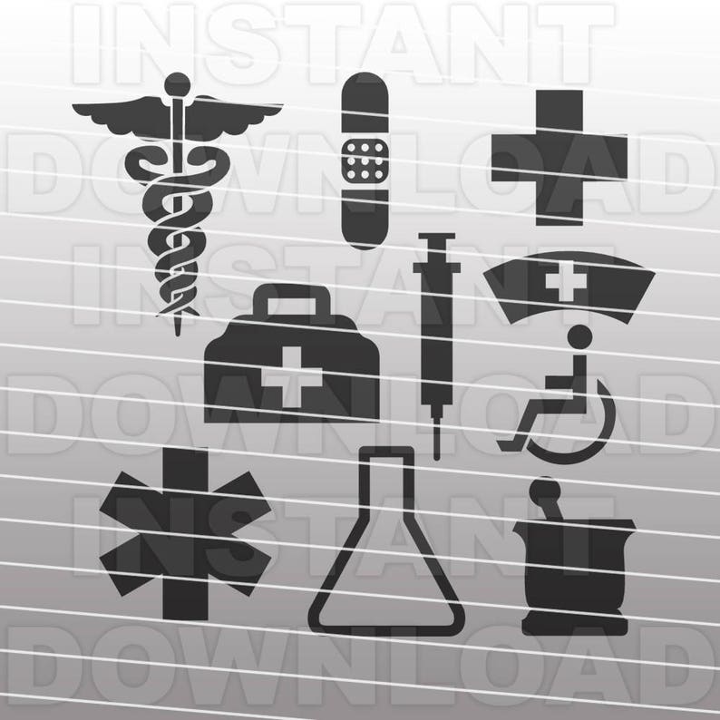 Medical Symbols SVG File,Nursing SVG File,Nurse SVG File-Vector Clip Art for Commercial & Personal Use-for Cricut,Silhouette,Cameo,Vinyl image 1
