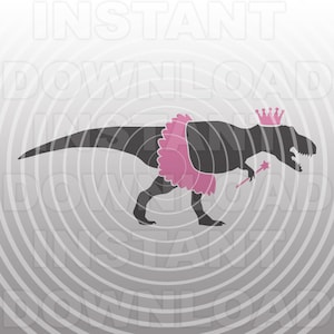 Princess Dinosaur SVG File,Trex in Tutu SVG,T-Rex svg,Dinosaur Tutu svg -Vector Art Commercial & Personal Use- Cricut,Cameo,Silhouette,Vinyl