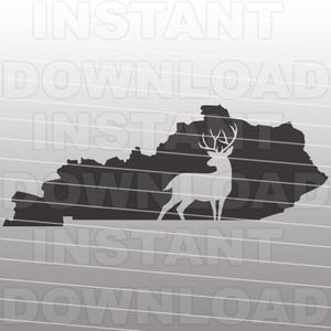 Deer Hunting Buck Kentucky SVG File Cutting Template-Clip Art for Commercial & Personal Use-vector art file Cricut,SCAL,Cameo,Sizzix,Vinyl