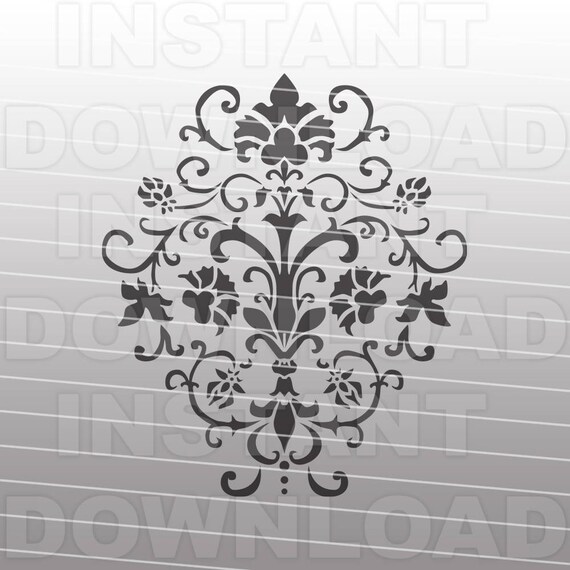 Download Damask Svg Design Damask Pattern Svg Floral Damask Flourish Ornament Clip Art Art Collectibles Delage Com Br