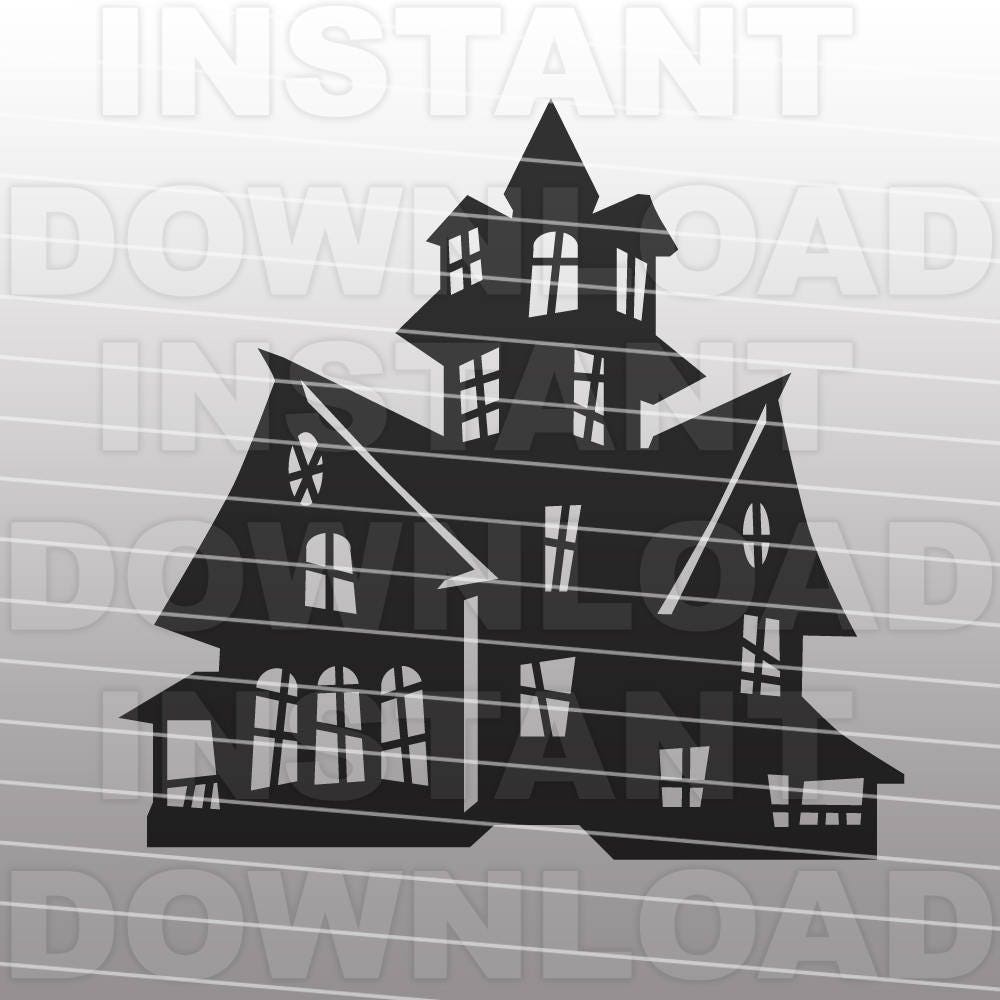 Download Halloween Haunted House SVG File Cutting Template-Vector ...