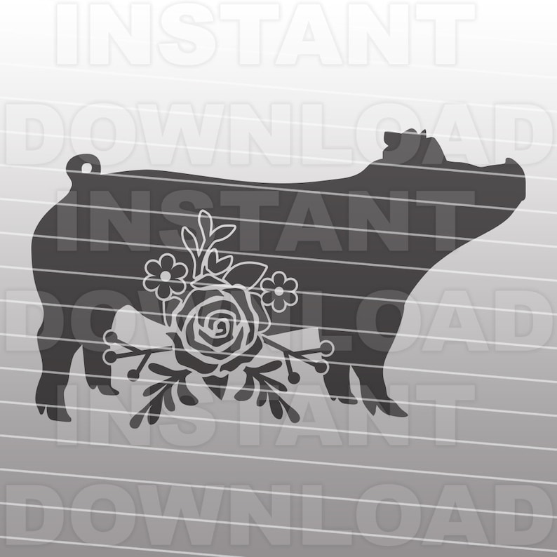 Download Floral Show Pig SVG FileSwine SVG FilePig svgFFA | Etsy