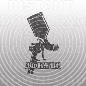 Auto Painter Logo Design SVG File, Automotive Spray Gun SVG, Car Painter Logo SVG - Commercial & Personal Use- Cricut, Silhouette, Vinyl Decal