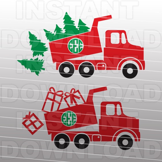 Download Christmas Svg File Dump Truck Svg Monogram Svg Die Cutvector Etsy