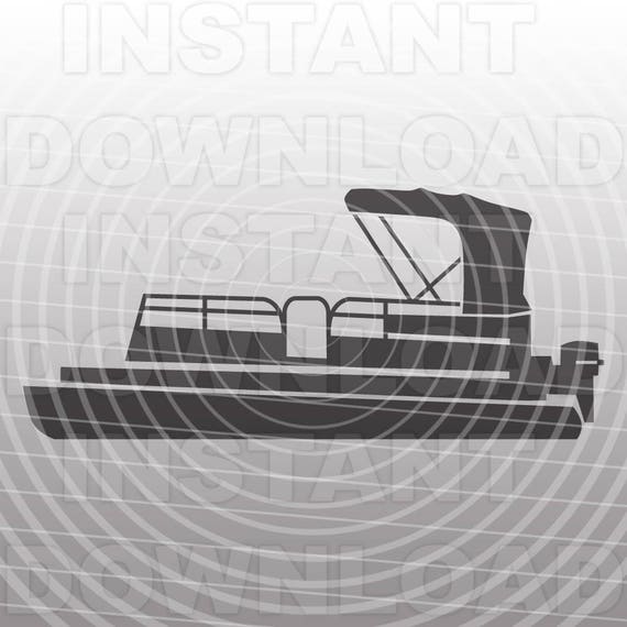 Pontoon Boat SVG File,Lake Life SVG File,Boat SVG File-Vector Art for Commercial & Personal Use-Cricut,Cameo,Silhouette,Vinyl,htv,Decal
