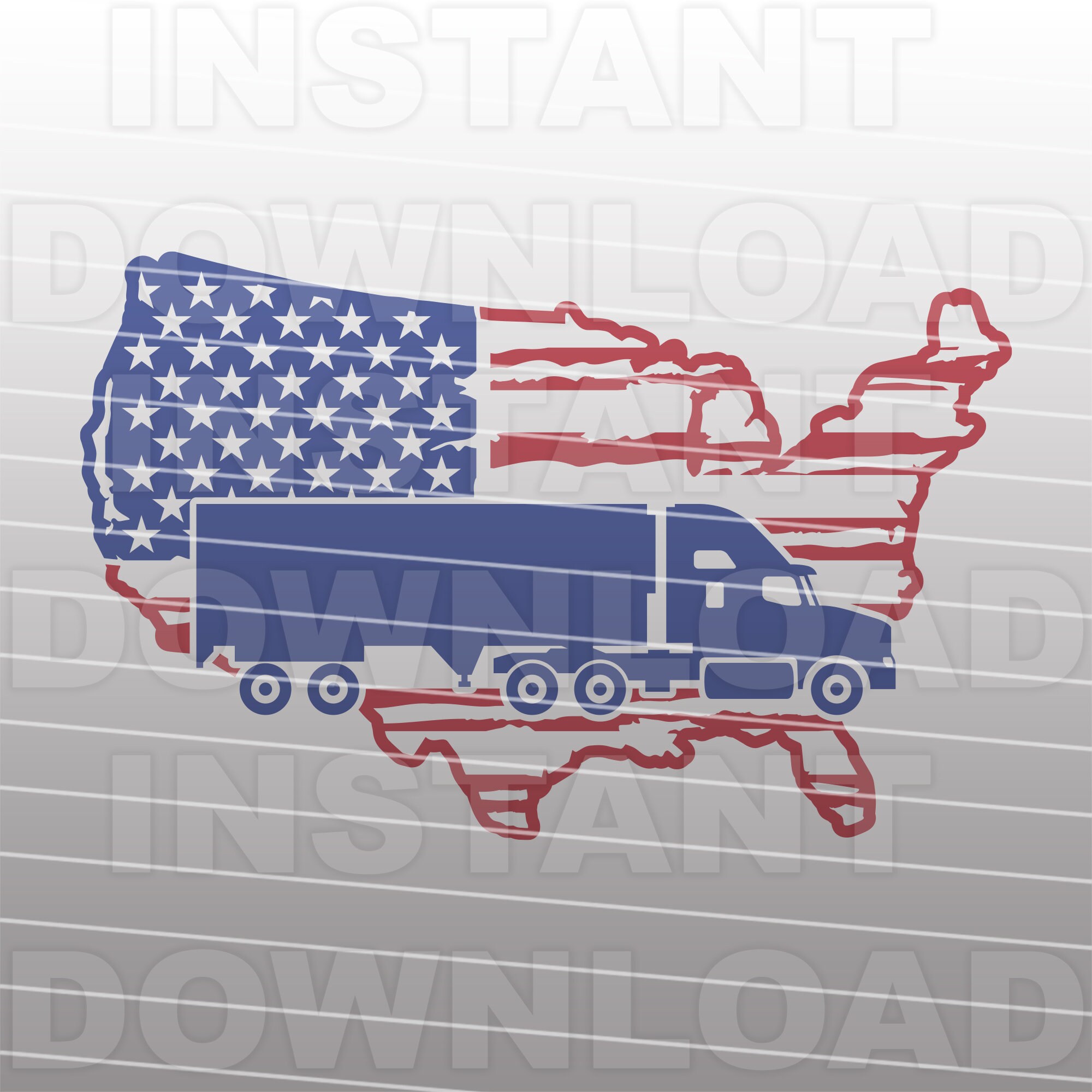 Download Semi Truck Distressed Usa American Flag Svg Fileotr Truck Etsy