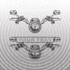 May include: Black and white illustration of a motorcycle handlebar with a headlight and a banner that says "YOUR TEXT".