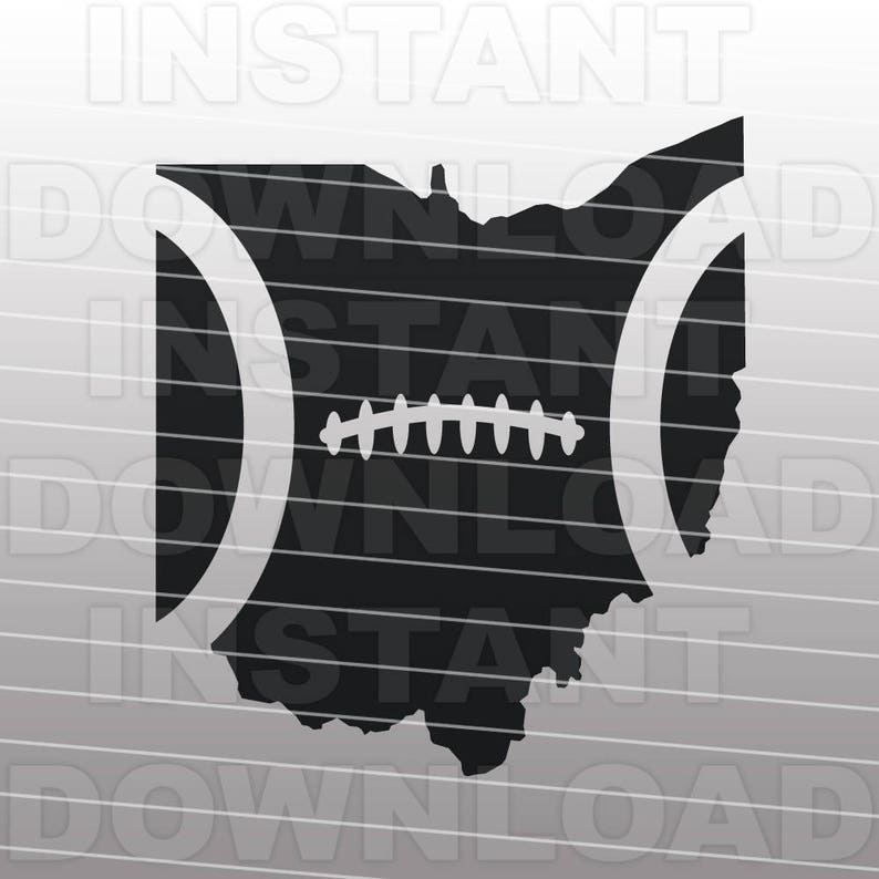 Download Football Ohio Outline SVG File Cutting Template-Clip Art ...