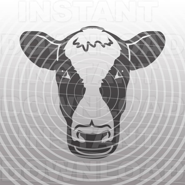 Archivo SVG de vaca, SVG de vaca lechera, SVG de cara de vaca, svg de granja, 4H svg -Uso comercial y personal- svg para Cricut,Silhouette svg,vector svg,svg cut file