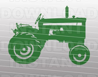 vintage Farm Tractor SVG File Cutting Template-Vector Clip Art for Commercial & Personal Use-Instant Download-Cricut, Cameo, Explore, Decal