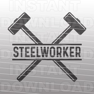 Arquivo SVG Union Steelworer, marretas cruzadas SVG, fabricante de metal svg - uso comercial e pessoal - Cricut, Silhouette Cameo, svg para vinil