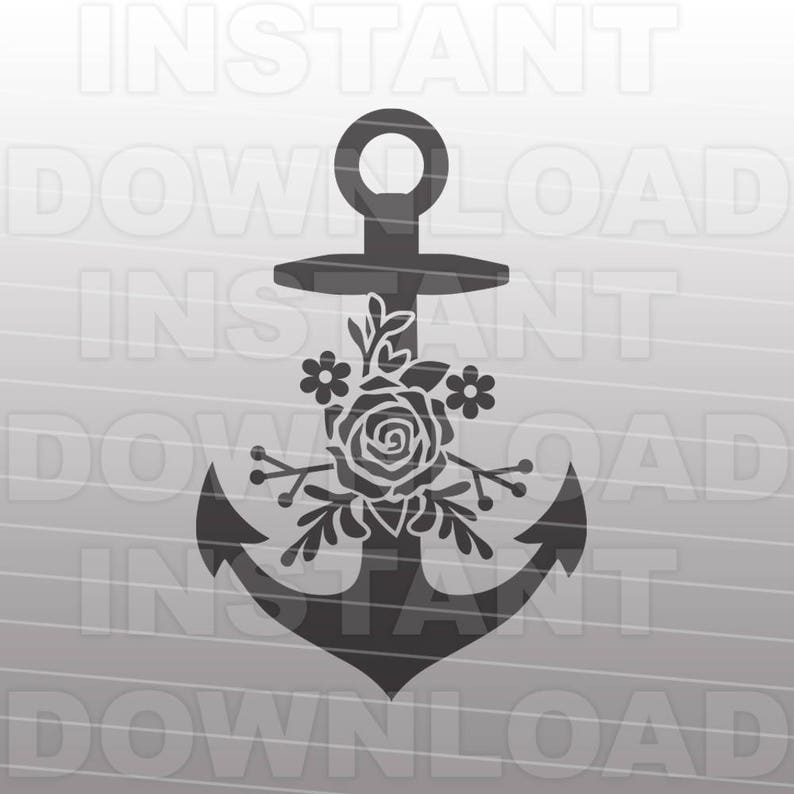 Download Nautical Floral Boat Anchor SVG FileBeach Sign svg Vector ...