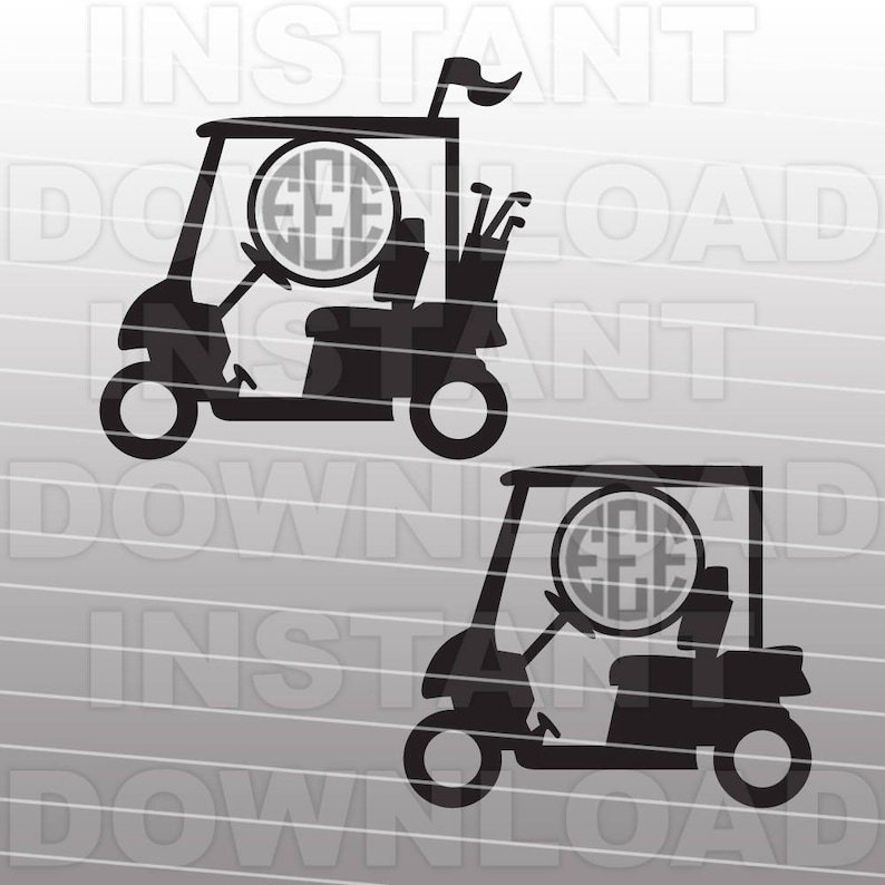 Golf Cart Monogram SVG File Cutting Template-Clip Art for ...