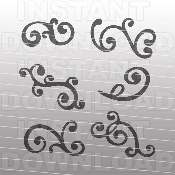 Fancy Scrolls SVG File-Cutting Template-Vector Clip Art for Commercial & Personal Use-Download-Cricut,Cameo,Explore,SCAL,Silhouette