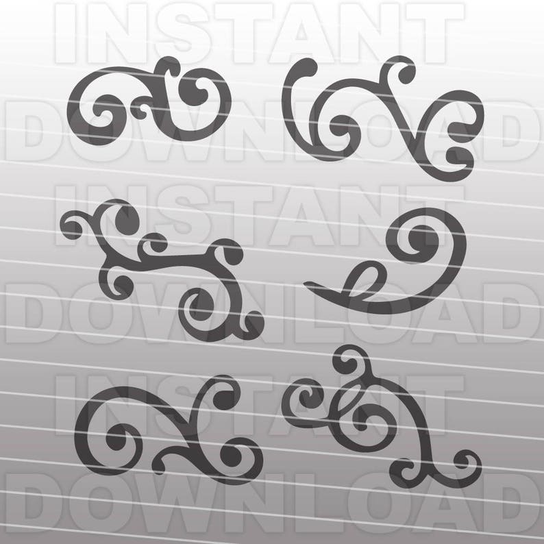 Fancy Scrolls SVG File-Cutting Template-Vector Clip Art for Comm
