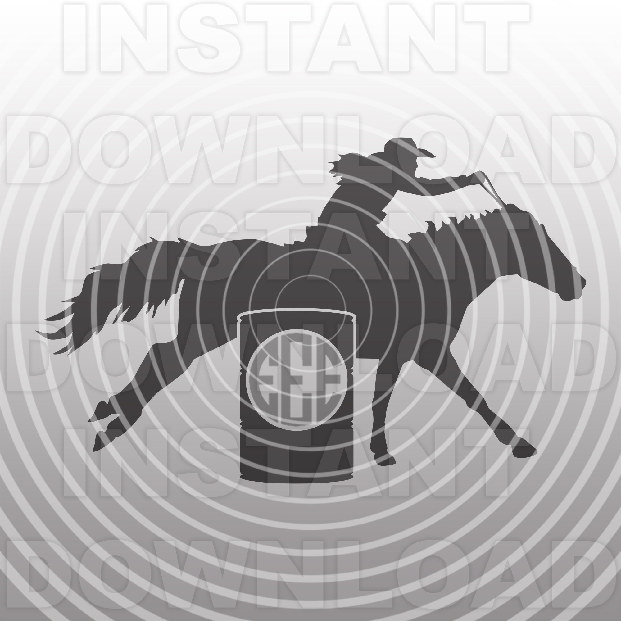 Barrel Racing SVG FileWoman Female Barrel Racer Round | Etsy