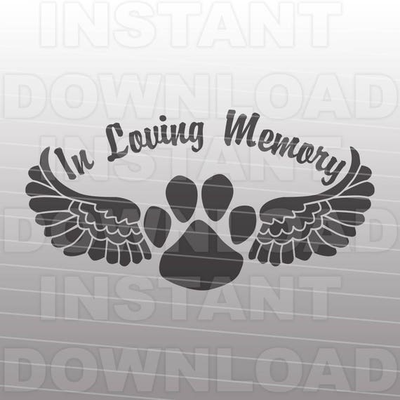 Download Pet Memorial SVG FileDog Paw Angel Wings SVG Personal & | Etsy