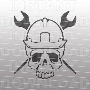 Arquivo SVG Union Ironworker Skull - Arquivo SVG Union Riggers - Uso comercial e pessoal - Arquivo vetorial para Cricut, Silhouette Cameo, corte de vinil