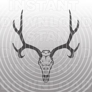 Maultierhirsch Schädel SVG-Datei, Buck Hirsch Schädel SVG, Hirsch Kopf Schädel SVG - Vektor Kunst kommerzielle/persönlichen Gebrauch-Cricut,Silhouette,Cameo,Vinyl Aufkleber