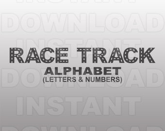 Race Car Track Monogram Letters SVG File,Racing Letters SVG -Vector Art Commercial & Personal Use - For Cricut,Silhouette,Cameo,vinyl cut