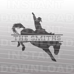 May include: Silhouette of a person riding a bucking horse with the text "The Smiths" in a banner below the horse.