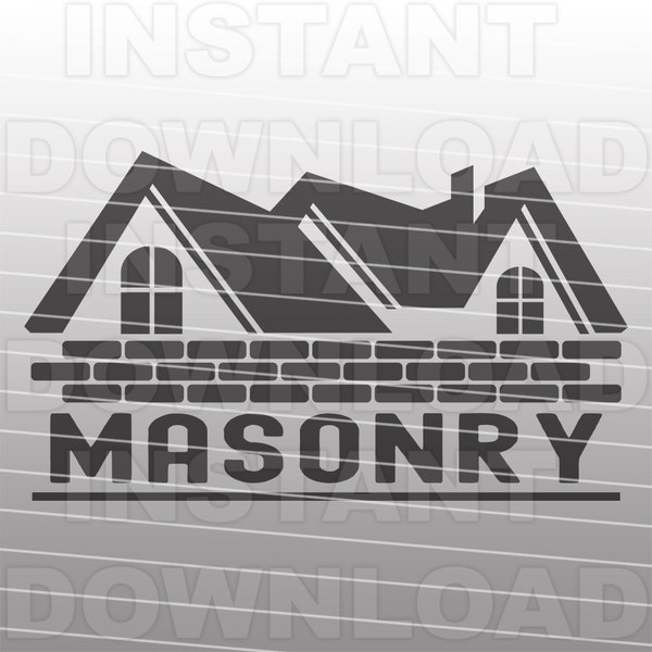 Residential Masonry Logo Design Template SVG File,Bricklayer SVG -Vector Format Commercial & Personal Use- Cricut,Silhouette Cameo,vinyl svg