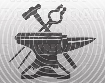 Blacksmith Anvil with Blacksmithing Tools SVG File,Blacksmith SVG,Metalworking svg -Commercial/Personal Use- Cricut,Silhouette Cameo,vinyl