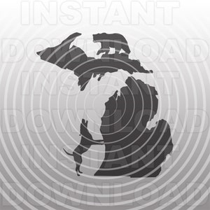 Arquivo SVG de caça ao urso de Michigan, Dog Treeing Bear SVG, Bear Hunter svg - Arte vetorial comercial/uso pessoal - Cricut, Silhueta, Camafeu, Decalque de vinil