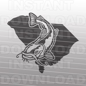 Archivo SVG de bagre de Carolina del Sur, bagre SVG, pescador pescador SVG -Formato vectorial uso comercial/personal- Cricut,Silhouette Cameo,Calcomanía de vinilo