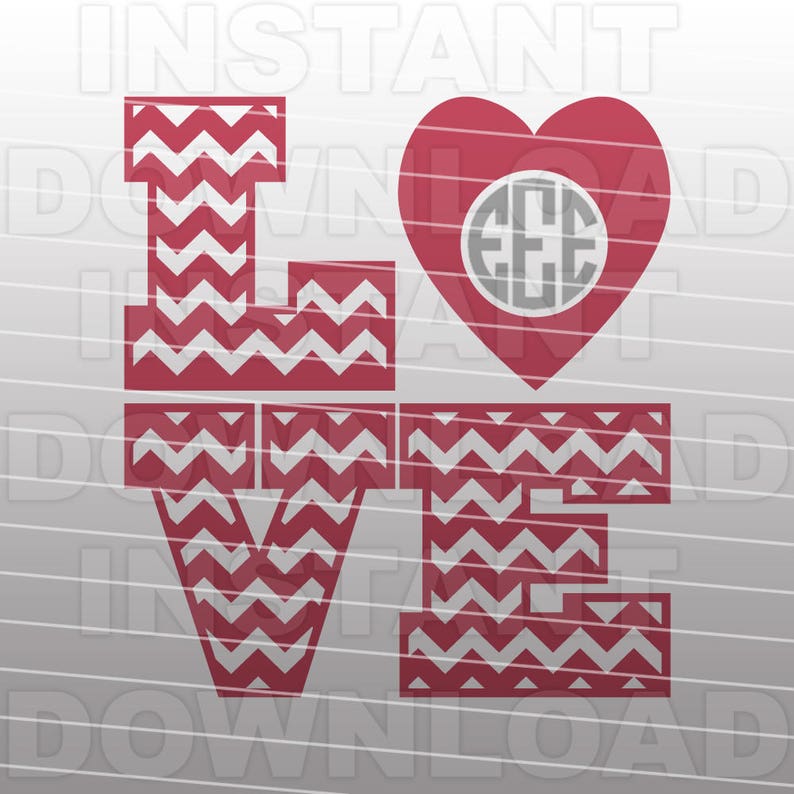 Download Valentines Monogram SVG FileChevron Love SVG FileCutting ...