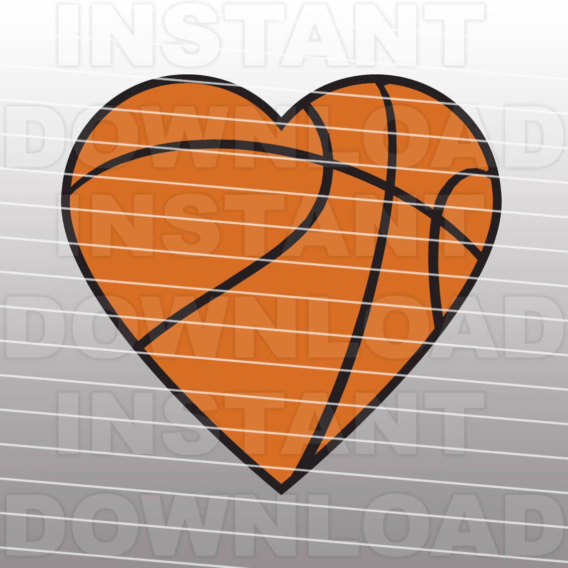 Basketball Heart SVG Filebasketball SVG Filecutting Etsy