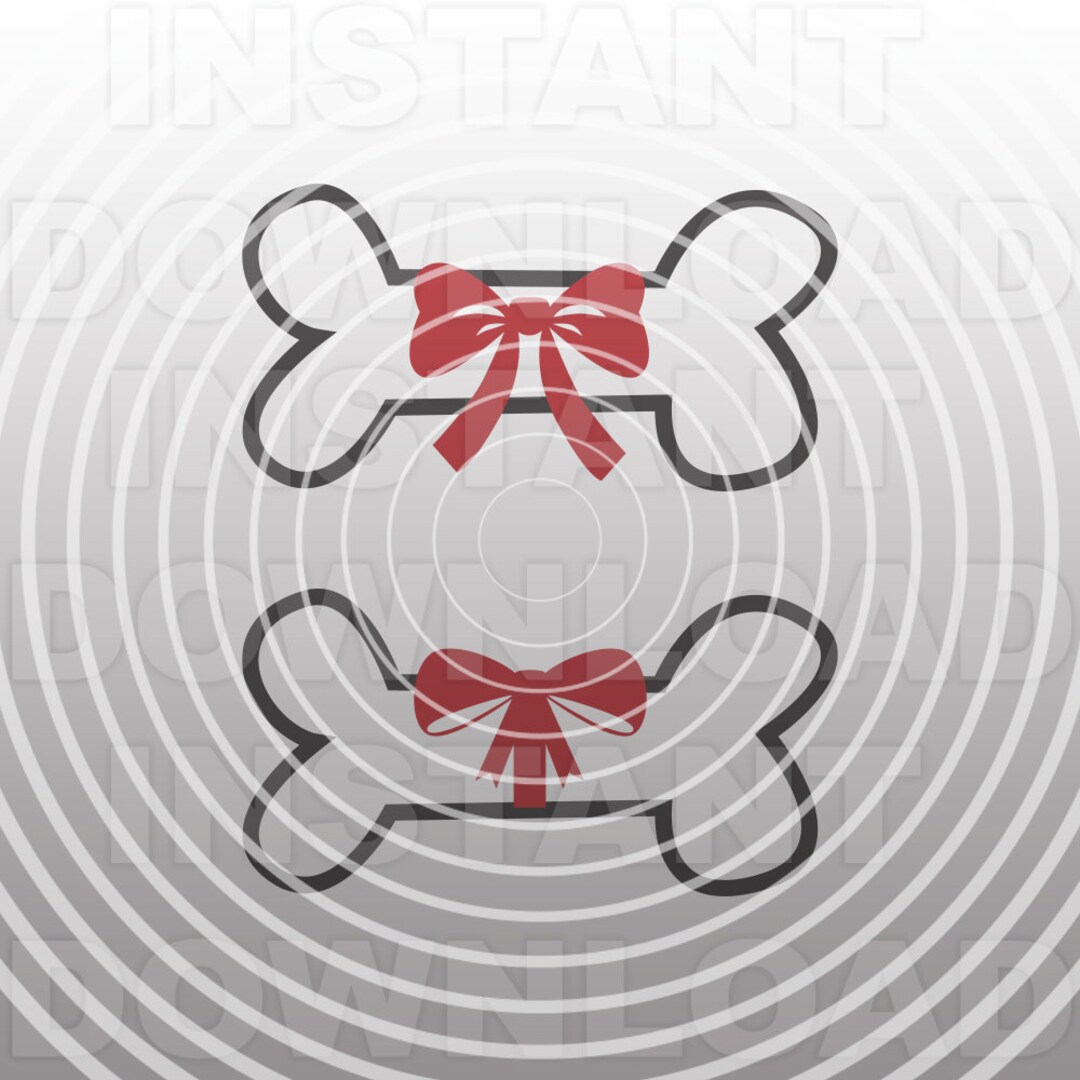 Dog Bone With Bow SVG File,vinyl Decal Svg,vector Art Svg,bow Svg,dog