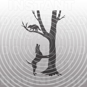 Archivo SVG de caza de coon, mapache de árbol de perros SVG, perro de caza SVG -Uso comercial y personal- Vector Art svg Cricut,Silhouette Cameo,Vinyl Cut