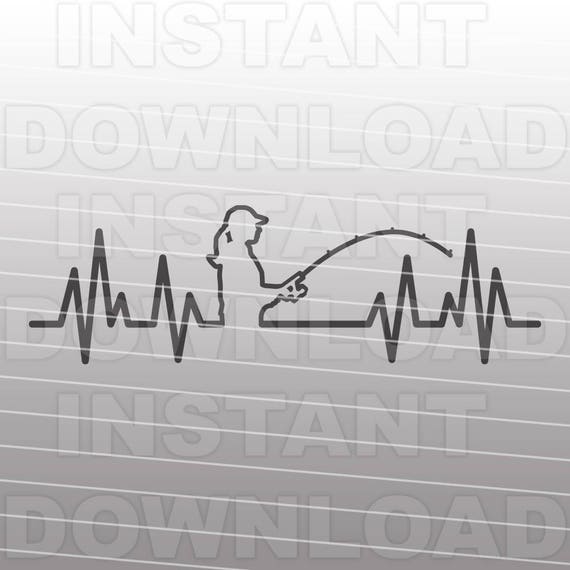 Download Woman Fishing Heartbeat SVG FileGirl Fishing SVG File | Etsy