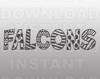Falcons SVG File - Falcons Sports SVG File - Varsity SVG - Vector Clip Art-Commercial & Personal Use-Cricut Design Space, Silhouette Cameo