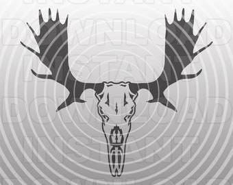 Moose SVG File,Moose Skull SVG,Moose Antlers SVG,Moose Head svg -Vector Art Commercial & Personal Use-Cricut,Silhouette Cameo,vinyl cut file