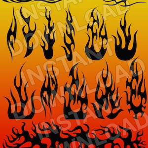 Flames & Tribal Flames SVG File laser cutting pattern - Value Pack - Clip Art for Commercial and Personal Use - Instant Download