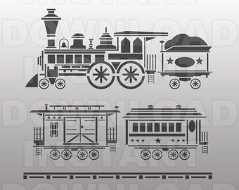 Cute Vintage Train Cutting File Template - Clip Art for Commercial and Personal Use-Vector Art file for Cricut, SCAL, Cameo, Explore, Vinyl