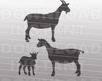 Goats SVG Head butting Goats Lamb Sheep PnG DXF EPS Cricut Silhouette Digital Cut File Clip Art