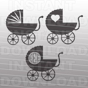 新生児 SVG ファイル、ベビーカー SVG ファイル、ベビーカー SVG ファイル - カット ファイル - 商用および個人使用向けベクター クリップ アート - Cricut、Cameo、シルエット