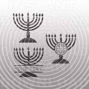 Hanukkah Menorah SVG File, Jewish svg, Hanukkah Monogram svg, Menorah SVG Cut File-Vector art for Commercial & Personal Use, vinyl cut
