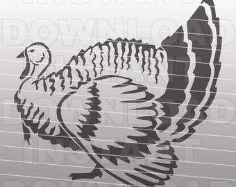 Turkey SVG File-Thanksgiving Turkey SVG-Cutting Template-Vector Clip Art Commercial & Personal Use-Cricut,Cameo,Sizzix,Pazzles,Silhouette