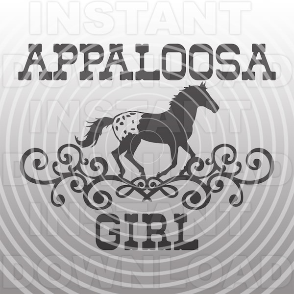 Appaloosa Girl Horse Lover with Filigree Embellishment SVG File -Vector Art Personal & Commercial Use- Cricut,Silhouette Cameo,Vinyl svg